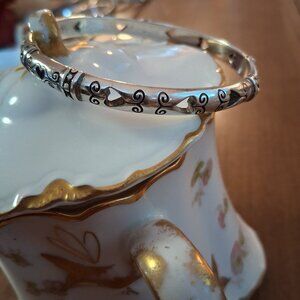 Brighton “Shot Thru the Heart” Silver‑Plated Bangle Bracelet
